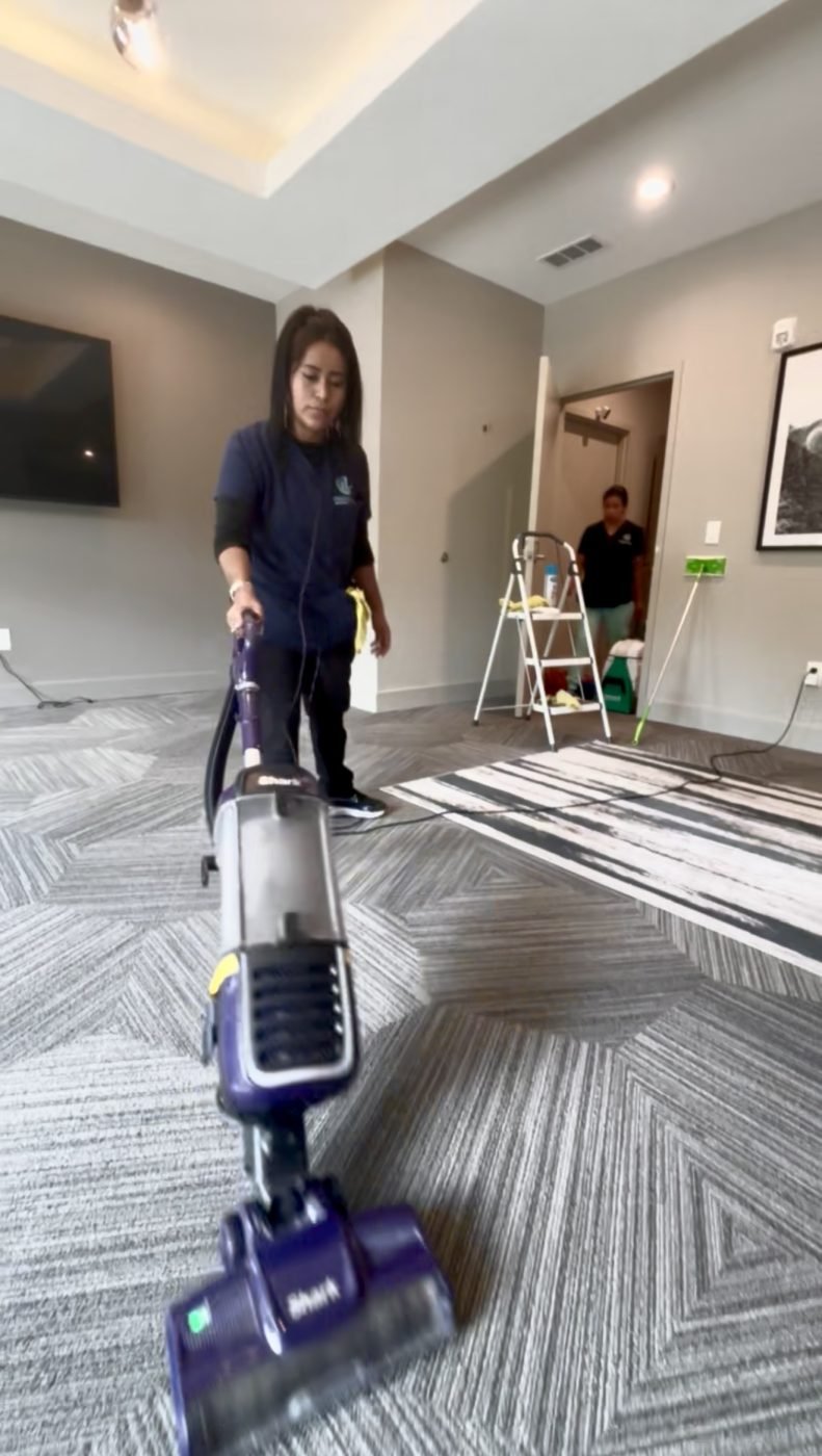 Our crew deep cleaning an office area